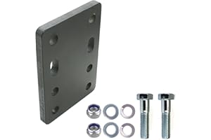 XIMPLIO Universelle Adapterplatte zur Höhenverstellung 4x90 der Anhängerkupplung für 2-Loch 90mm AHK-Bock Flanschkugeln. (4x45 mm mit 2xM16 Schraubenset, für 2 Loch 90mm AHK-Bock)