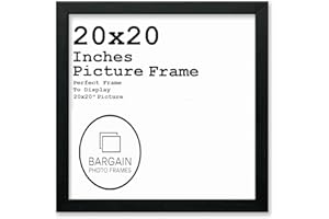BARGAIN SHOP AZ 20x20 Inches Black Square Photo & Picture Frame Home Decor Poster Frame (20x20 Inches, Black)