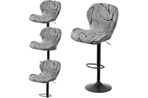 XGANGM Printed Bar Stool Cover Set of 2/4/6 Shell Back Adjustable Swivel Bar Stools Slipcover,Barstool Protector Covers for Dining Room Kitchen,flowers 1,4PCS