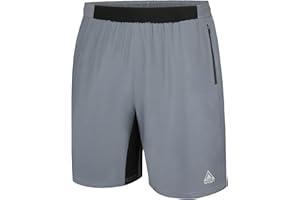 AMZSPORT Pantaloncini Sportivi Uomo Traspirante Palestra Running Shorts con Tasche con Zip