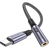 MOSWAG USB Type C to 3.5 mm Headphone Jack Adapter, Audio USB C to Aux Dongle Cable for Samsung Galaxy S21 S20 Ultra S20+ Not