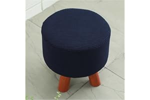 moismk Elasticizzato Copri Pouf - Ottomano Rotondo Copri - Copri Pouf Rotondo - Lavabile Copertura Dell'Ottomano - Tondo Fodere Coprisgabello Poggiapiedi(#12)
