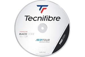 Tecnifibre Bobine 200M-BLACK Code 1.28 Cordage de Tennis Adulte Unisexe, Noir, Taille Unique