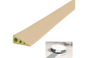 ‎BRIMOREA Gummi Türschwellenrampe Rampe, 6.5x2.5X100CM Bordsteinrampe, PVC Saugroboter Türschwellenrampe, übergangsschienen Selbstklebend Schwellenrampe für Rollstuhl, Kinderwagen, Rollator & e Scooter Weiß