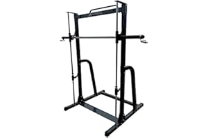 JK Fitness Smith Machine [Carico Max 300 Kg] Adattatore per Dischi Ø25 e 50 mm | Bilanciere Guidato con Impugnatura Ø32 mm | 8 Posizioni di Bloccaggio | Barra per Trazioni Ø25 mm