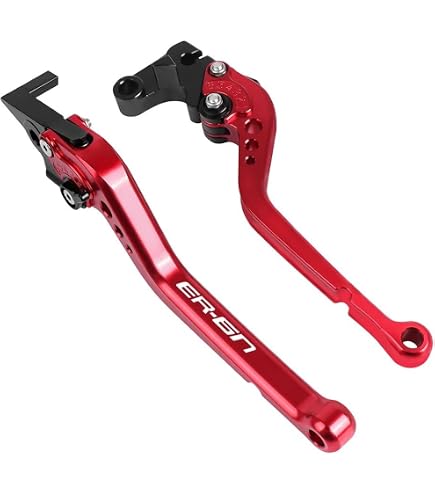 Leviers D'embrayage Et Frein En Aluminium Pour Kawasaki ER6N (2009-2018) – Réglables, Couleur Rouge