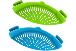 DaKuan - Colino a scatto, 2 confezioni di beccucci per pasta, verdure, tagliatelle e padelle resistenti al calore, resistenti al calore, per pasta, verdure