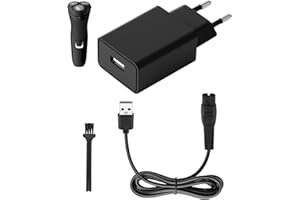 KEYQUEEN 5V Chargeur Rasoir pour Philips OneBlade 360 Series QP2824 QP2834 QP2724 QP2734 QP2720 QP4631 MG5910 MG7910 MG7950 MG7930 MG9510 X3001 One Blade Philipp Chargeur Adaptateur avec USB Câble