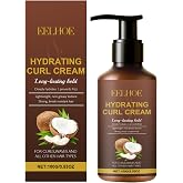 Moisturizing Cream for Curls, 100g Moisturizing Cream for Curls | with Coconut Oil, Volumizing Curl Cream, Vegan Care, Reduce