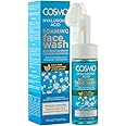 Cosmo Hyaluronic Acid Foaming Face Wash 175ml, With Built-in Brush for Deep Cleansing, Paraben Free & Ph Balanced, Boosts Hydration and makes Skin Visibly Plump, For Daily Use