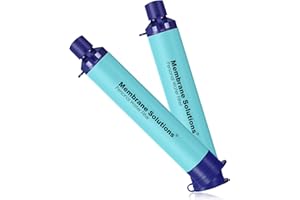 Membrane Solutions Wasserfilter Outdoor Camping, Trinkwasserfilter für 5000 Liter gefiltertes Wasser, Filtergenauigkeit bis zu 0,1 Mikron, Entfernt 99,9999% E.coli, BPA-frei, 2 Pack