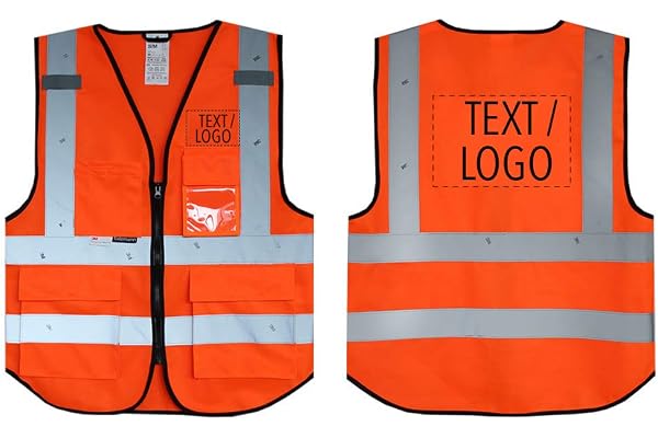 Salzmann Gilet de Sécurité avec Logo Personnalisable | Plusieurs Couleurs | Gilet de Haute Visibilité | Fabriqué avec Le Matériau Réfléchissant 3M