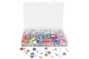 DEANKEJI 1700 Pieces Goggly Craft Eyes, 4mm - 15mm Self Adhesive Googly Eyes for Crafting, Various Styles of Fake Eyes, Suitable for Diy Scrapbooking, Toy Making, Craft Decoration