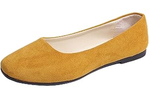 Hwalleum Women's Casual Square Toe Ballet Flats Ladies Stylish Slip On Ballerina Flats Girls Fashionable Solid Color Ballet Pumps Dolly Shoes Womens Comfy Office Driving Flat Shoes Loafers