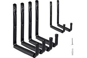 FIAMER Garagenhaken, Gartenhaken, strapazierfähig, mit EVA-Schutz, Wandmontage, für Surfbrett, Leiter, Kajak, Werkzeuge, Jeep-Türaufhänger, Fahrräder, Leitern
