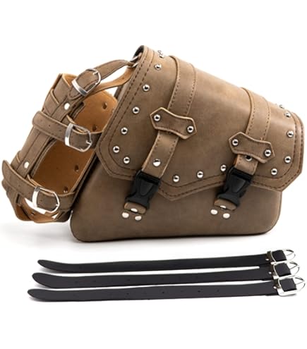 Sacoches De Selle Moto En Cuir De Chèvre, Faites Main Pour Sportster, 5L, Marron