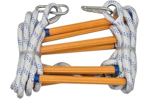 TINMAGI Schwer Entflammbare Sicherheits,10M Feuerfeste Rettungsleiter,Mit 2 Karabiner, Feuerfest Sicherheitsleiter, Balkon Rettungsleiter, Wiederverwendbar Feuerleitern, Kompakt Und Tragbar