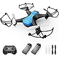 tech rc UNMANNED AERIAL VEHICLE, 20mins Flight Time, for Kids, Blue, Beginner Level, Remote Control Toy Drone with 3D Flips, Altitude Hold, One Key Take-off/Landing, Headless Mode