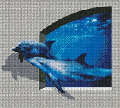 OLY 5D Runde Drill Blue Dolphin Diy Diamant Malerei Pfingstrose Blumen Needlework voller Diamant Stickerei Malerei - 3