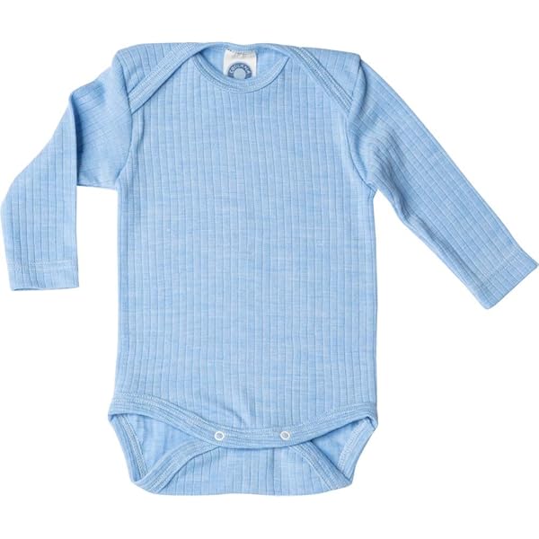 Cosilana Babywikkelbody van 70% wol en 30% zijde, groen, 50-56