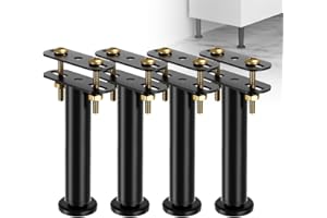 EUBSWA Piedini per Mobili 4 Pezzi, piedi letto regolabili in altezza 8 – 12 cm, piedi per rete a doghe piedini regolabili per mobili per Rete a Doghe Per Reti Letto Pesanti/in Legno/King/Queen Size