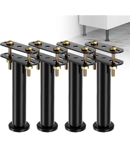 Lot De 4 Pieds De Lit Réglables En Hauteur (18 à 32 Cm) - En Acier, Support 450 Kg - Pour Cadre De Lit Ou Sommier