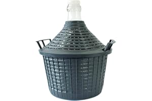 DUHALLE Dame-Jeanne Bonbonne en Verre, Entourage Plastique, 5L