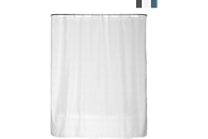 ‎ARTENEUR arteneur® - Premium Duschvorhang 180x200 – Antischimmel Duschvorhang Weiß mit Struktur-Stoff, Blickdicht, Wasserdicht, Waschbar & inkl. E-Book & Ringe (Schnee Weiß)