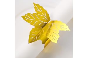 MORGIANA 50PCS 3D Butterfly Disposable Napkin Rings, Paper Napkin Rings, Serviette Buckles Holder for Table Setting, Wedding, Party, Chirstmas (Gold Leaf)