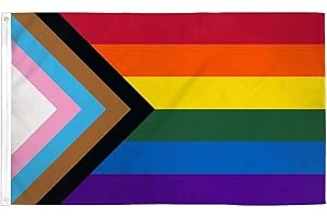 AZ FLAG - Flagge Regenbogen Progress Pride - 150x90 cm - LGBT Fahne 100% Polyester mit Messing-Ösen - UV-beständig - Vives Farben - 110g