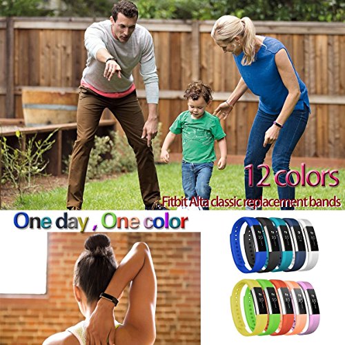 Fitbit Alta Ersatzarmband, Bluesim komfortabler buntfarbige Sport Fitness Fitbit Alta Ersatzarmband Ersatzschweißarmband Armband Ersatzband Sport-Uhrenarmband Eratzschweißband mit kostenfreien Verschluss für Fitbit Alta - 5