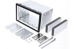 Audioproject A146 - Radio samochodowe ramka montażowa podwójna wnęka DIN - metal do radia 2DIN 2 DIN ramka montażowa 2 ISO - kompatybilna z VW Golf Polo Audi Ford Mercedes Smart Skoda Peugeot