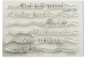 ASDNJYKNA 2024 Neue Metall Schneiden Sterben Und Stempel Set,Silikon Klar Stempel Für Geschenke Weihnachten Geburtstage DIY Scrapbooking Kunst Handwerk Stamping Supplies (T6489-Stempel)