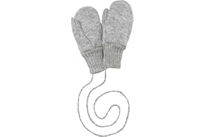 Disana Walk Gloves Baby & Children - 100% Organic Merino Wool Walk - Weatherproof & Super Warm - Unisex in 3 Sizes - Sustainable & Fair - Connected with Knitted Cord - Made in Germany