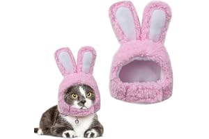 EBHO Vestiti per Gatti, Orecchie da Coniglio Cappello, Cappello da Coniglio in Peluche per Gatti, Cuccioli, Costume da Festa, Accessorio di Pasqua, Costplay Copricapo