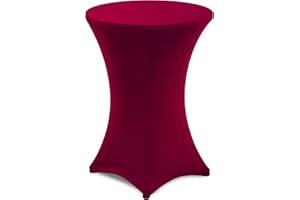 Gräfenstayn® Diana Housse pour Mange-debou Table Haute de Bistro - Stretch Spandex - Multiples Tailles pour Un diamètre de Table de Ø 60 cm • Ø 70 cm • Ø 80 cm (Bordeaux, Ø 80)
