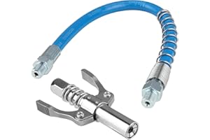 HUGFADS Testina per Ingrassatore con Doppia Impugnatura - Ugello per Pistola a Grasso, Adatto per Tutte Le Pistole a Grasso M6-M14, Tubo da 30 cm Incluso