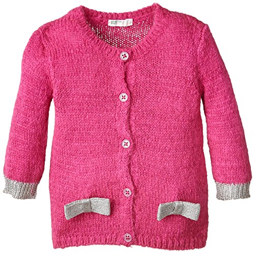 United Colors of Benetton Baby-Girls Marl Glitter Bow Cardigan, Pink (Fuchsia), 3 to 6 months (Manufacturer Size: 62 cms)