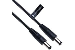 KEPLE Cavo di Prolunga di Alimentazione CC DC 2.5mm / 5.5mm Jack Maschio a Maschio 0.5m Adattatore CCTV Connettore Compatibile con CCTV Security Camera, IP Camera, DVR Standalone, LED Strip Monitor (Nero)