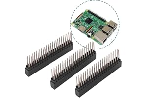 Buchsenleiste，Jectse 3pcs 2 x 20 Pins 2,54 mt Pitch Stiftleiste PCB Kopfleiste Polig Stiftleiste Stecker Pin Header Männlich Stiftleiste Extra Hohe Weibliche Buchsenle Header für Raspbe