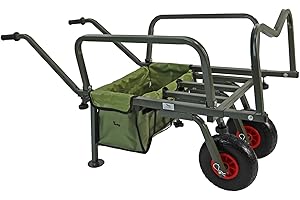 Actiaspet Fishing Trolley with Detachable Bag Green Heavy Duty PU Wheel 150kg Capacity