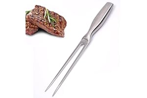 Difistik Stainless Steel Meat Fork, Ergonomic Handle, Anti-Slip, Multifunctional, Easy to Clean, Silver, 1 Count, 27 cm