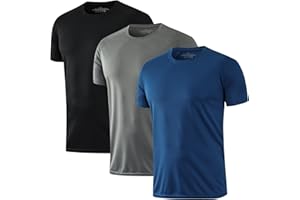 HOPLYNN 3/5 Pack Running Shirts Men Sport Tops Dry Fit Gym Wicking Athletic T Shirts Breathable Cool Workout Shirts