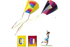 SKHAOVS 2 Pezzi Portatile Aquiloni Colorati Facili da Far Volare, Aquilone Arcobaleno per Bambini e Adulti, Pocket Kite Aquilone Nylon, Aquilone per Principianti e per attività All'aperto
