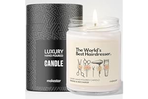 Gift for Hairdresser - Luxury Soy Wax Candle - Vanilla, Jasmine, Sugared Almond - Makester