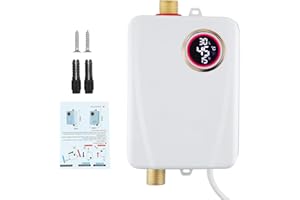 NASTOPEE Mini chauffe-eau instantané 3500 W 220 V - Chauffe-eau électrique sous évier avec affichage de la température LCD - Chauffe-eau instantané à régulation électronique pour douche, salle de bain, cuisine