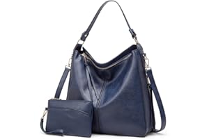 Lifetooler Bolso Bandolera Mujer Grande PU Cuero Bolsos de Mujer Hobo Shopper Bolsos Tote Monedero Carteras 2pcs Set para Trabajo, Casual, Fiesta