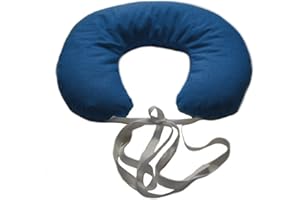 VETRINA DEL BENESSERE CORNETTO -Blu- Cuscino Termico Riscaldante con Pula di Miglio per il Collo, da Viaggio e Lettura, Sostegno Cervicale, Fascia Scaldacollo, Supporto Riscaldabile Nuca e Spalle