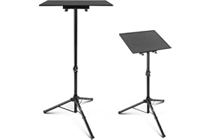Pyle, Regulowany stojak na projektor, stojak na laptopa, stojak na laptopa DJ, statyw do projektora, stojak na mównicę, stojak na podium, projektor statywu, uchwyt na projektor, z przechylanym