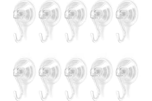 DEANKEJI 10 Stück Saugnäpfe mit Haken, Saugnapf mit Einer Tragfähigkeit von 5kg, 4,5 cm Saugnapf Haken Eignet sich für Duschen, Badezimmer, Küchen, Fenster